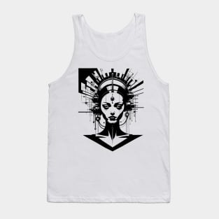 Space Captain is Go! Sci Fi Cyborg (black) Tank Top